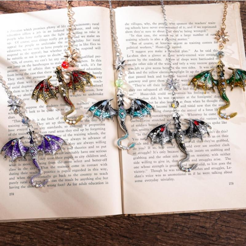Fantasy Fourth Wing Bookmark - Vintage Tassel Metal Pendant Antique Book Marker Reading Lovers Gifts Birthday Teacher Readers