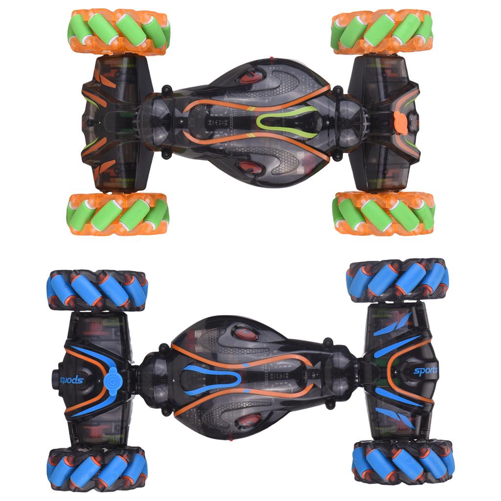 Remote Control Car, 2.4GHz 4WD Gesture Sensing Stunt Car with Spray, Lights and Music, 360° Rotation