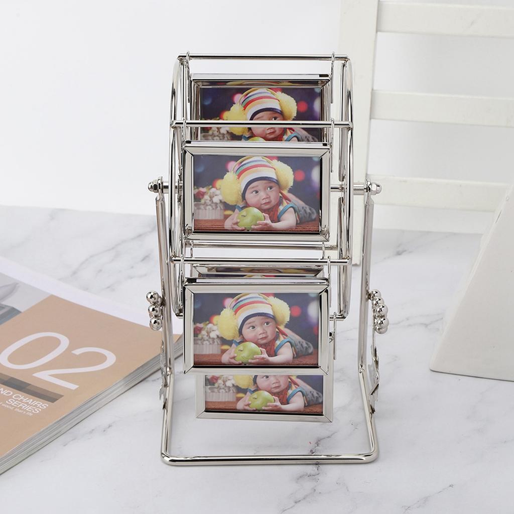 Unique Rotating Wheel Rack Photo Picture Frame Wedding Photography Studio Home Decoration