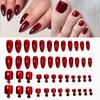 48Pcs Glossy Finish False Nails Set Short Square Shape Short Tip Toenail  For Fingernails & Toenails