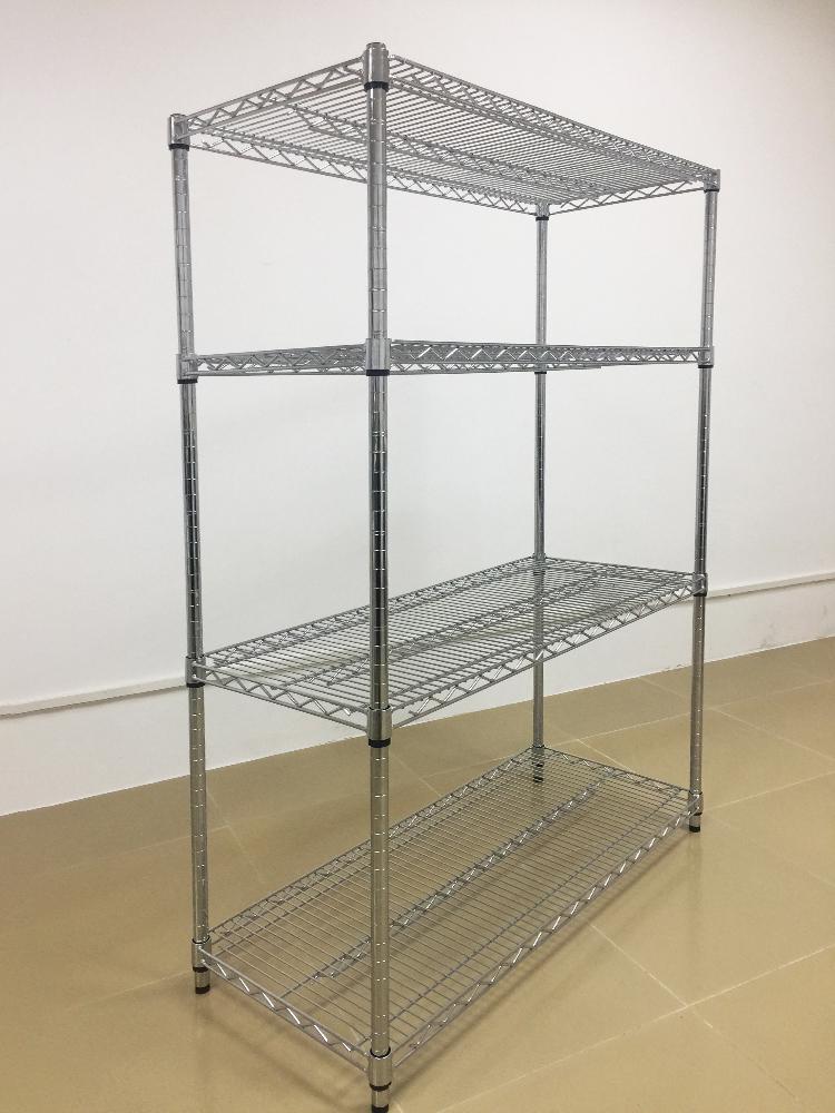 Stainless Steel Multi-Tier Storage Rack for Kitchen, Warehouse, or Balcony.