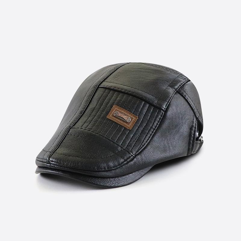 Unisex PU Leather Ivy Cap Adjustable Newsboy Beret Classic Golf Flat Cap Gatsby Driving Fishing Hat for Men And Women