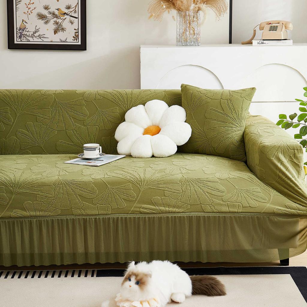 2025 New Skirt Edge Sofa Cover All-inclusive Universal Set Four-season Universal Straight Row Sofa Cover Protective Cover
