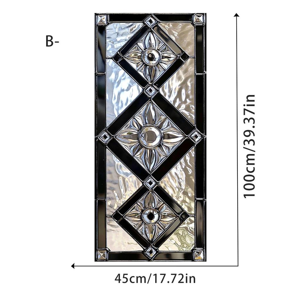 PVC Stained Glass Window Sticker Window Glass Stickers Simple Static Cling Privacy Protection Stained Glass Film Decor Decals