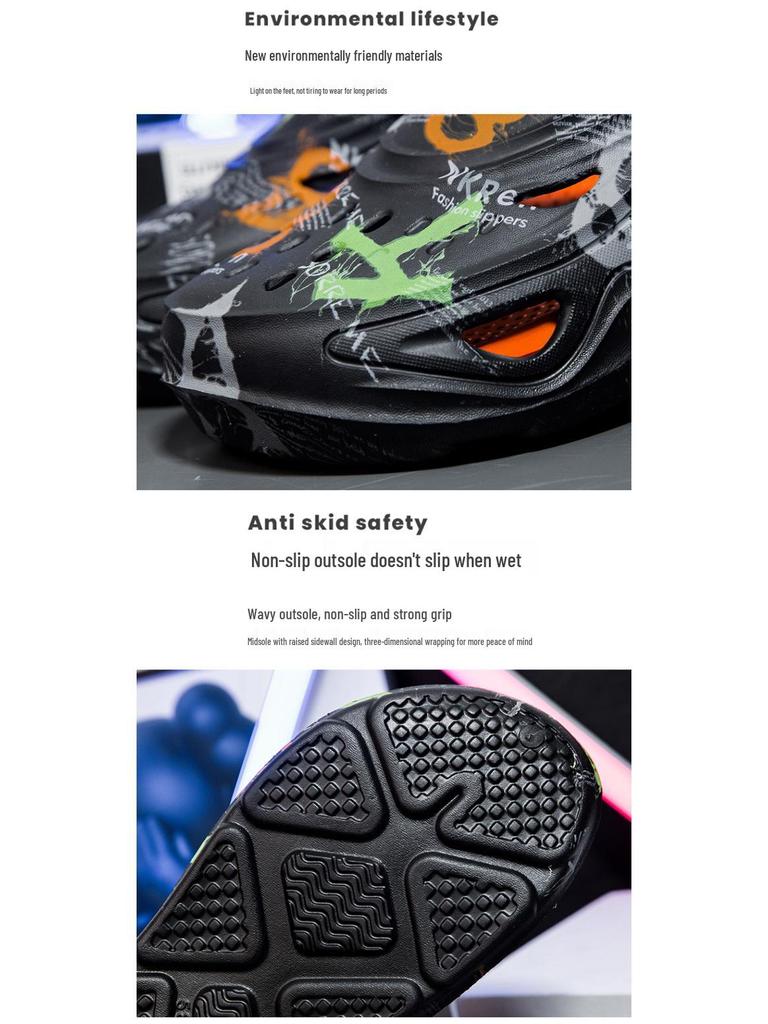 Men's Plus Size Summer Beach Sandals: Non-Slip, Dual-Use, Casual Slip-On Shoes