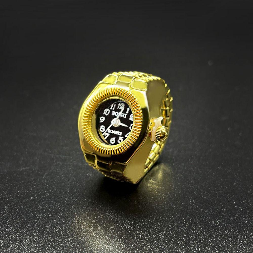 Punk Rings Jewelry Clock Zinc Zinc Alloy Finger Watch Ring Cool Roman Quartz Watch  Couple