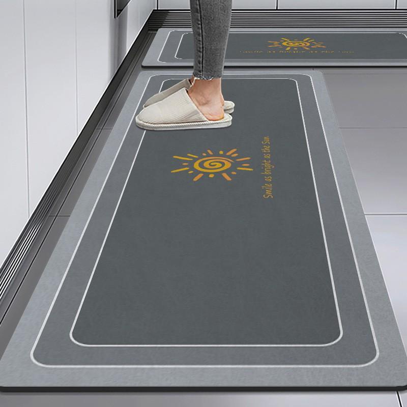 Modern Minimalist Kitchen Mat Silicone Diatomite Absorbent Non-Slip Water Drainage Floor Pad Cooking Area