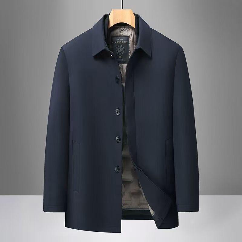 

Men s Winter Business Casual Down Jacket with Detachable Liner - White Duck Down, High-end Lapel Style. 185/2XL [150-165 lbs]