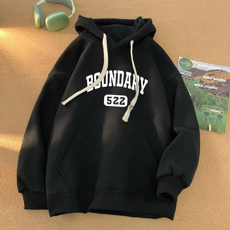 Men's Winter Hooded Sweatshirt - Korean Style, Casual Thickened Pullover with Plus Velvet.