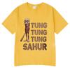 Tung Tung Tung Sahur Lustiges Italienisches Gehirnfäule Baseballschläger Meme T-Shirt Unisex Kleidung Mode T-Shirts Unisex Sommer Rundhals T-Shirt