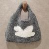 Plush knit bag, small bag, autumn/winter handheld, cute fluffy handbag, winter knit bag