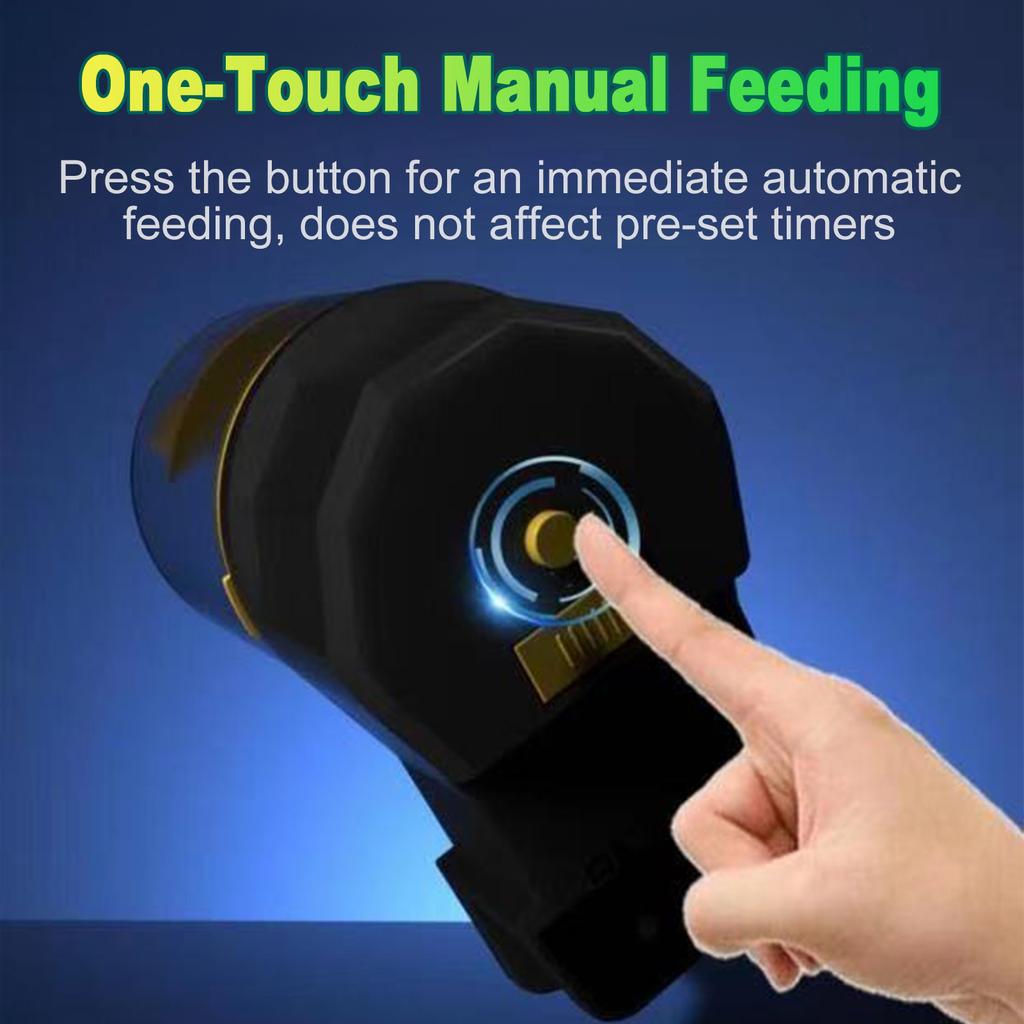Automatic Fish Feeder, Timed 12 24 Hour Fish Tank Feeder with Dual Food Containers, Manual Auto Food Dispenser for