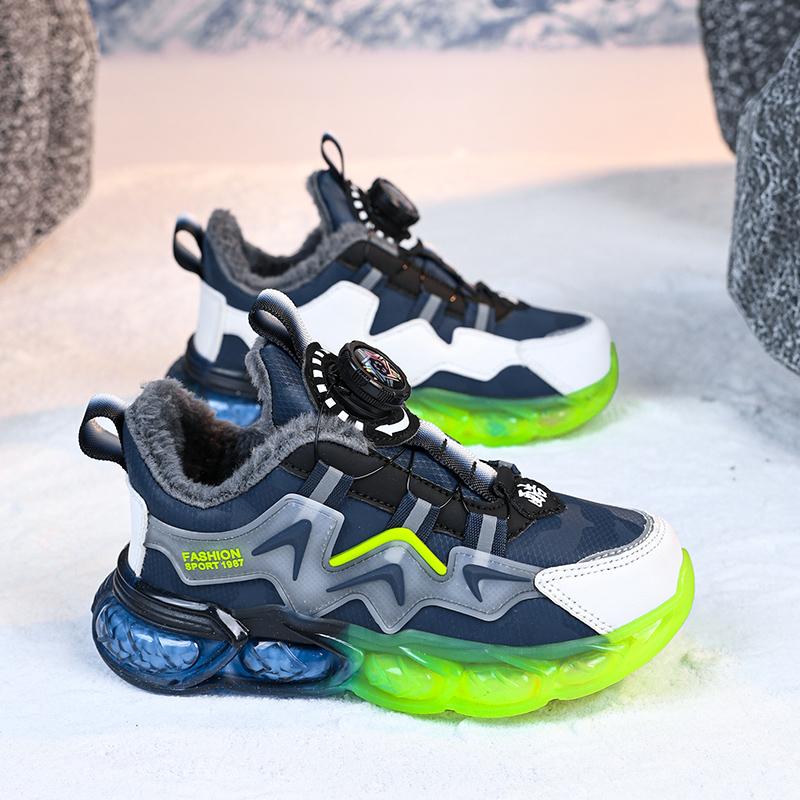 Toamna/iarna Pantofi unisex Pantofi din bumbac copii Pantofi PU Impermeabil Plus Catifea Calzi Pantofi de zapada pentru baieti ultra-ușori