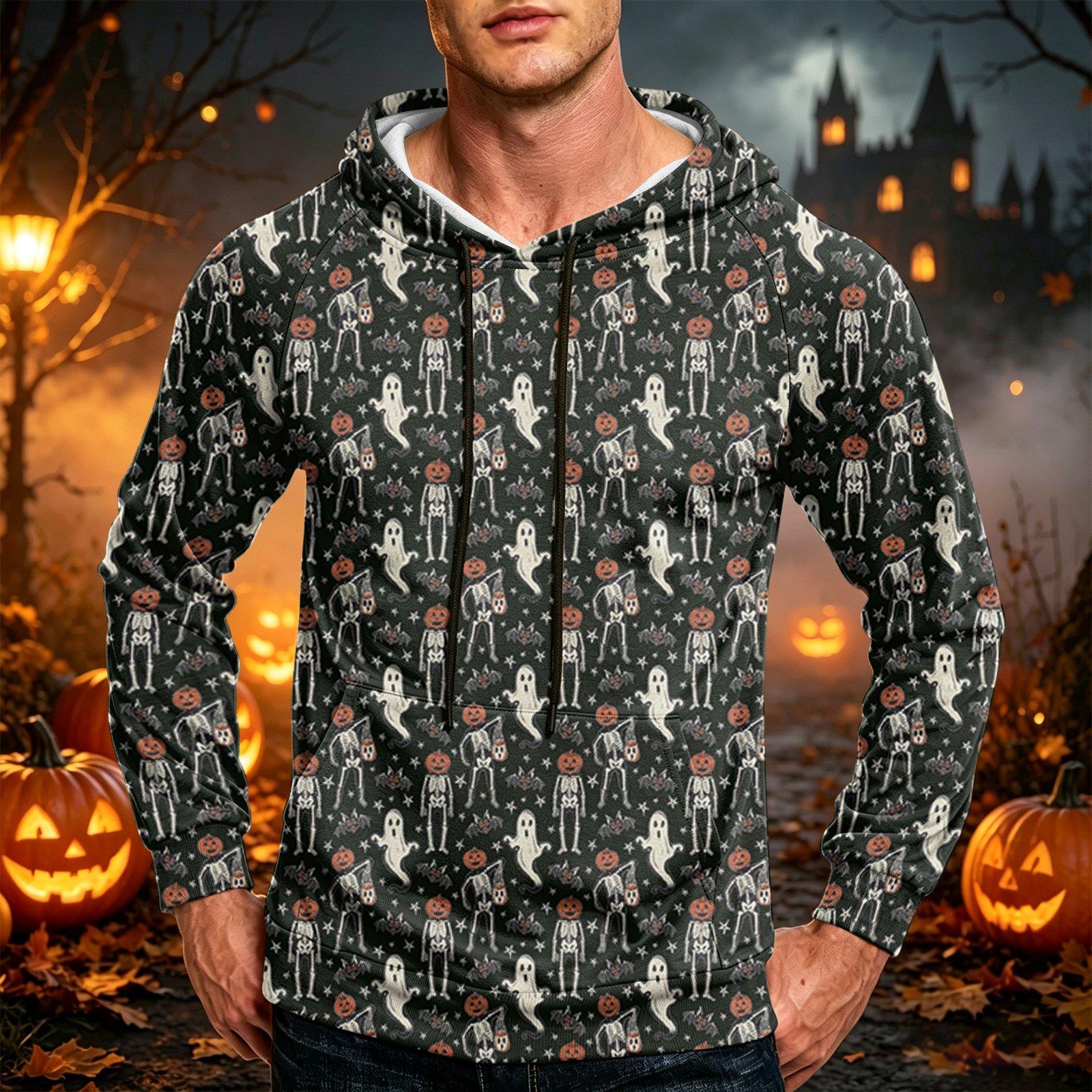 Men s Loose Fit Casual Hoodie with Pocket and Drawstring L
