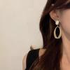 Retro Matte Gold Earrings, Women's Hong Kong Style New Trendy Earrings, Temperament Metal Earrings, Cool Style Ear Accessories