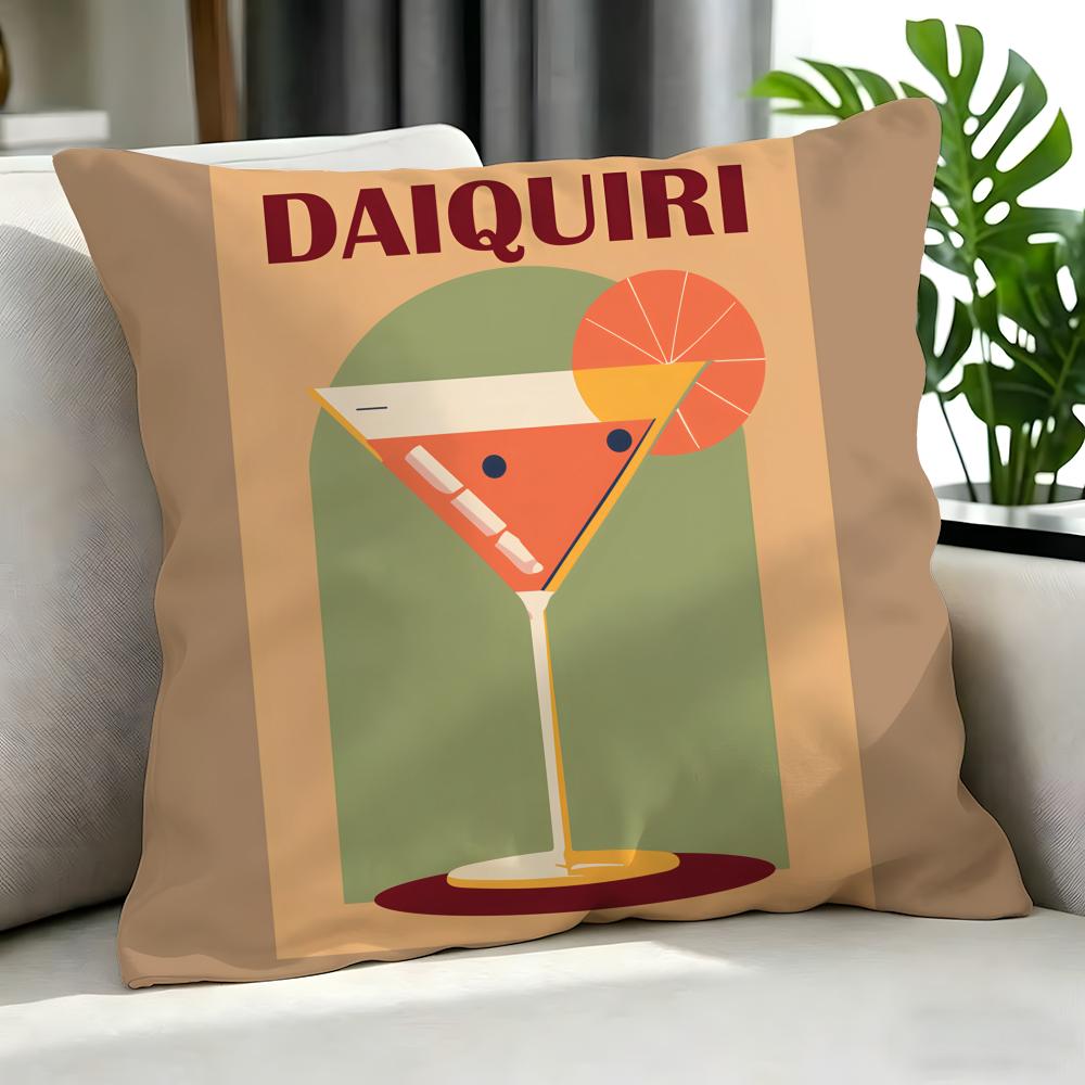 drink Daiquiri Cocktail Cushion Cover Cushion Cover Set Pcs x x x Pillowcase Decorative Sofa Home Decor