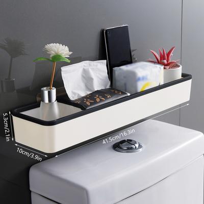 Bathroom Shelves Toilet Storage Cabinet Rack Wall Hanging Punch Free Multifunctional White Bathroom Storage Rack Organizer