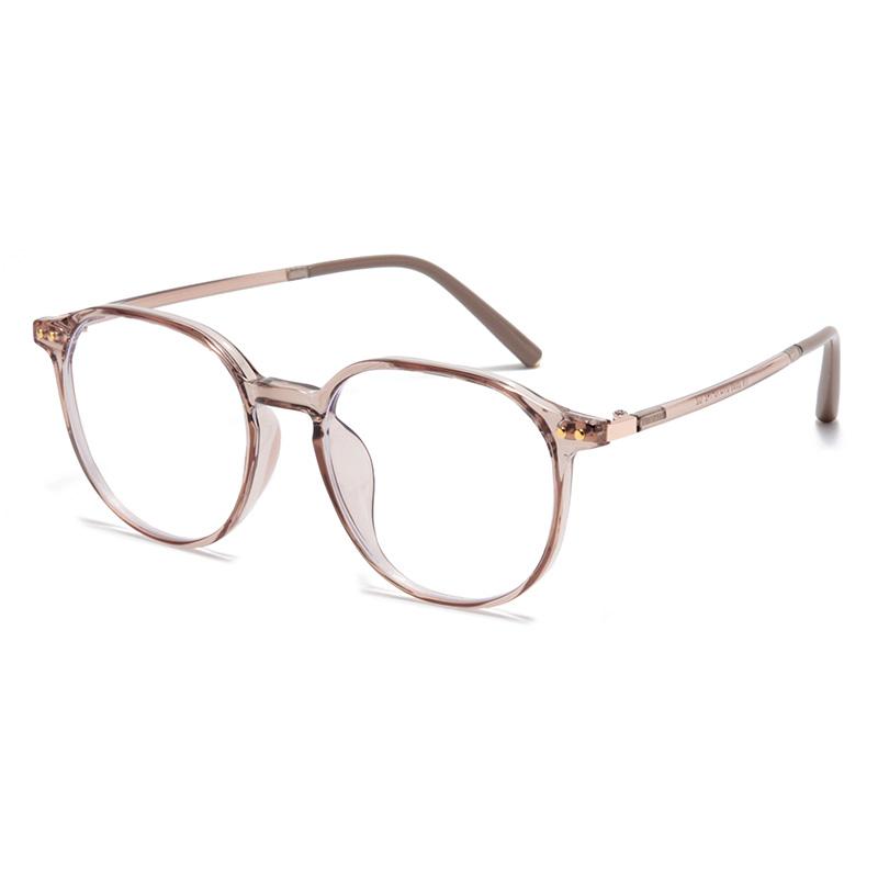 Transparent Tea Frame Oval Myopic Glasses Women 156 Single Anti Blue Rays Prescription Spectacles Diopter 0 -0.5 -0.75 To -6