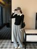 Niche Design Slim-Fit Two-Piece Knit Sweater - Women's Long-Sleeve Base Top for Autumn/Winter