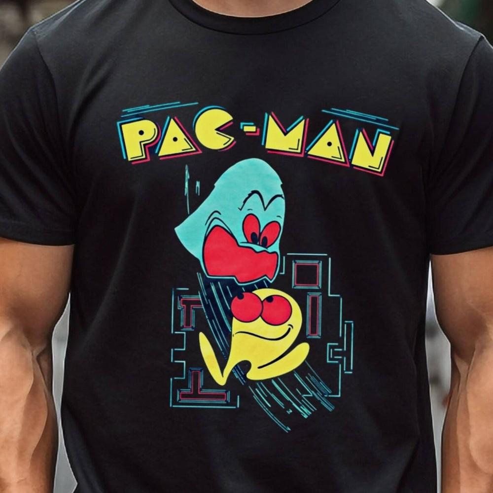 

PAC MAN Tshirt T-shirt T shirt Vintage Aesthetic Video Game Tee 1980s Shirt Plus Unisex T-Shirt XXXL