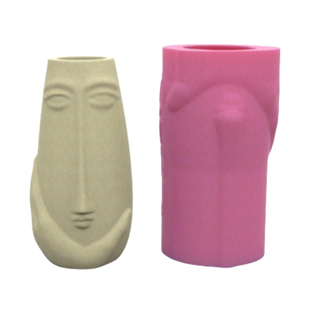 Succulent Vase Moulds Flowerpot Mold Human Face Shape Plant Pots Mold Pen Storage Holder Moulds Suitable for Crafting