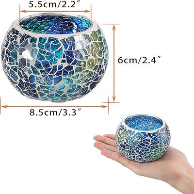 2/3 Pieces Mosaic Glass Votive Candle Holder, Valentine's Day, Thanksgiving, Christmas Table Centerpiece, Party Decoration