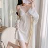 Summer Ice Silk Sexy Nightgown Set - Women’s Thin Suspender Dress with Beautiful Back Design
