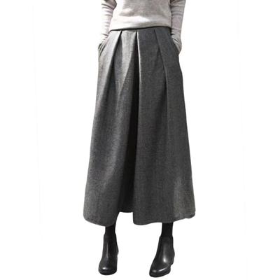 Syvent Loose Ankle 12F623 Wide-Leg Pants, Fluffy, 9-Cut Length, Warm, Autumn/Winter, Fit, Pants, 9-Cut Length, Flattering, Leg-Lengthening, Slimming,