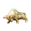 KX4B Mässing Oxe Staty Fengshui Tjurfäktning Miniatyr Figur Kedja Hängande Berlock