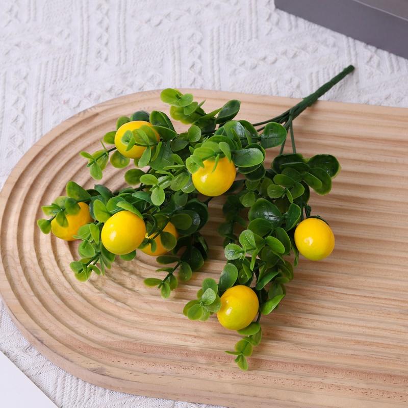

1/3Pcs 30cm Artificial Eucalyptus Lemon Berry Flower Bouquet Living Room Green Plant Home Decoration Ornament DIY Wedding Decor 1Pcs