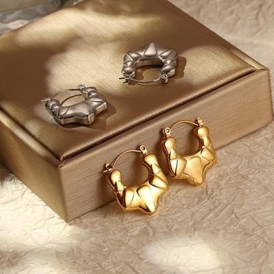 Stainless Steel Irregular Earrings Simple Women's Trend Plated 18K Gold Light Luxury Premium Earrings