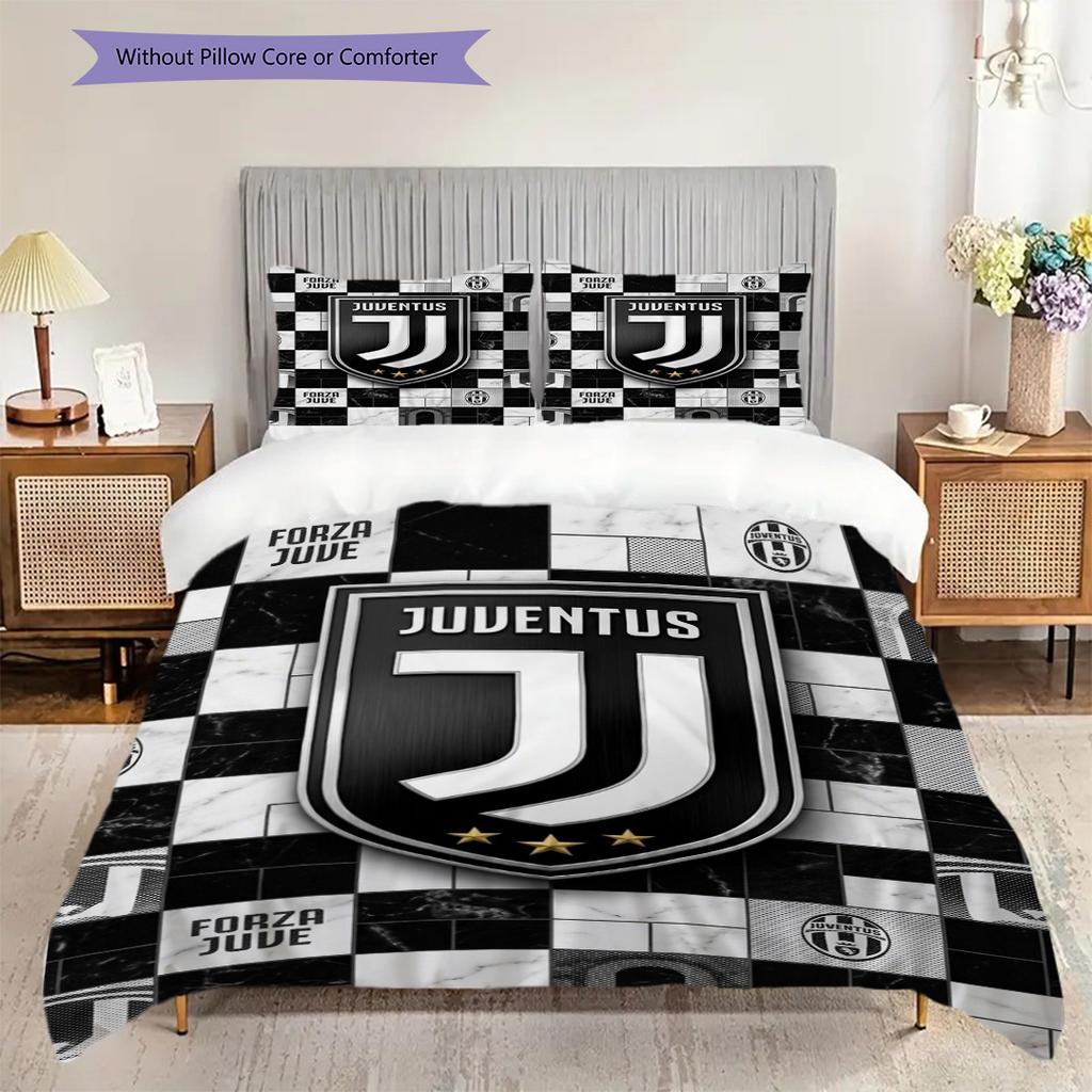 Biancheria da letto Elegance Bianco Nero Juventus (1 * copripiumino + 2 * federa, senza nucleo) Set biancheria da letto Copripiumino e federa Regalo di Natale compleanno