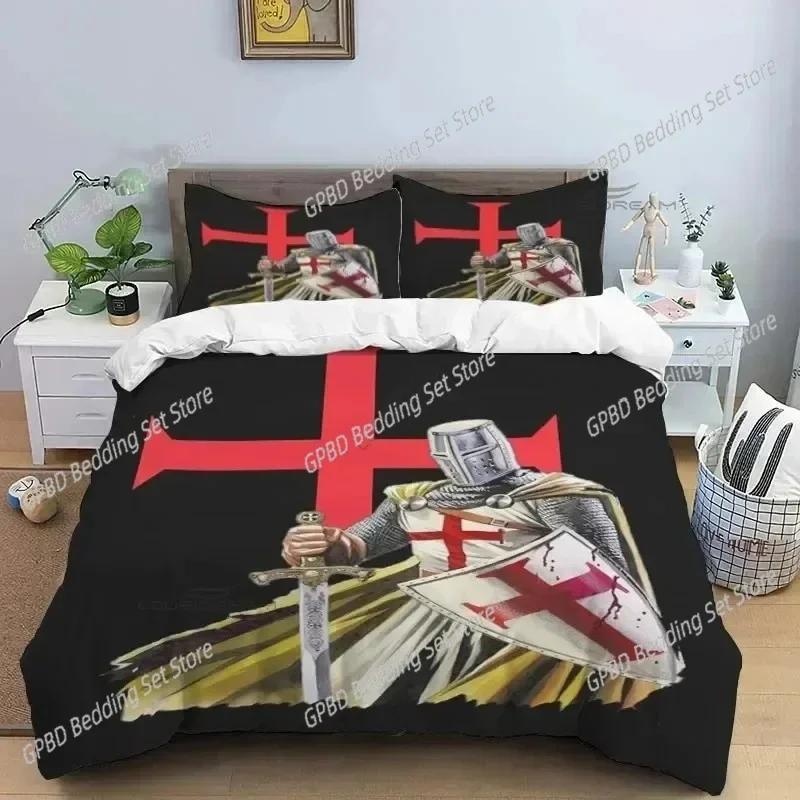 Comforter 3D Print Medieval Knights Templar Bedding Set Bedroom Soft Modern S Comefortable And