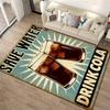Retro Style Carpet with Save Water Drink Cola Print for Living Room Suitable for Use As an Anti-slip for Living Room Bedroom Sofas