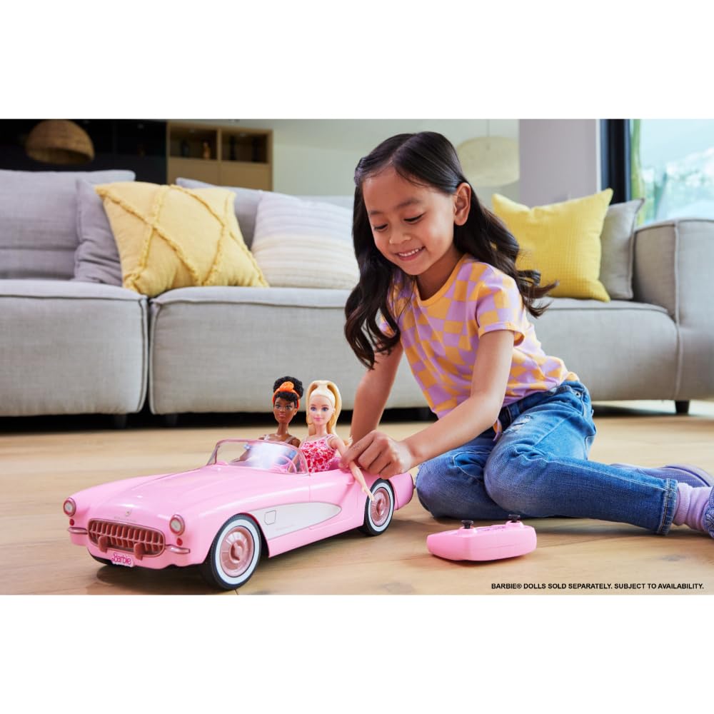 Hot Wheels RC Barbie Toy Car от Barbie The Holds 2 Barbie Trunk Opens for Storage Corvette, фильм с дистанционным управлением на батарейках, куклы,