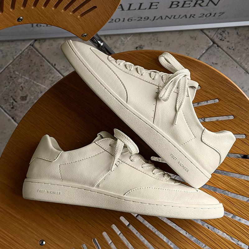 Minimalist Casual Fashion White Shoes Men's Casual Soft-sided Breathable Board Shoes