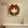 Numbered Canvas Painting Christmas Faux Pearl Art Kit, Santa Snowy Cottage DIY Kits for Adults 3D Bead Craft Set Adults, Home Winter Holiday