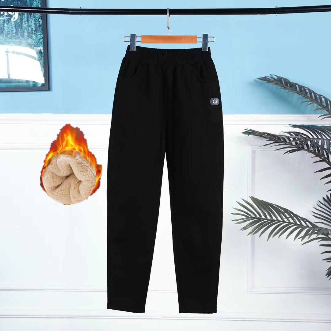 

Зимние женские хлопковые шерстяные брюки, зимние большие размеры, повседневные толстые теплые шаровары XXXL чёрный