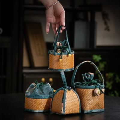 Mit Griff gespleißte Kordelzugtasche Tragbarh Teetassenbeutel Kreatives Geschenk Teekannenbeutel Für Kleine Tasse
