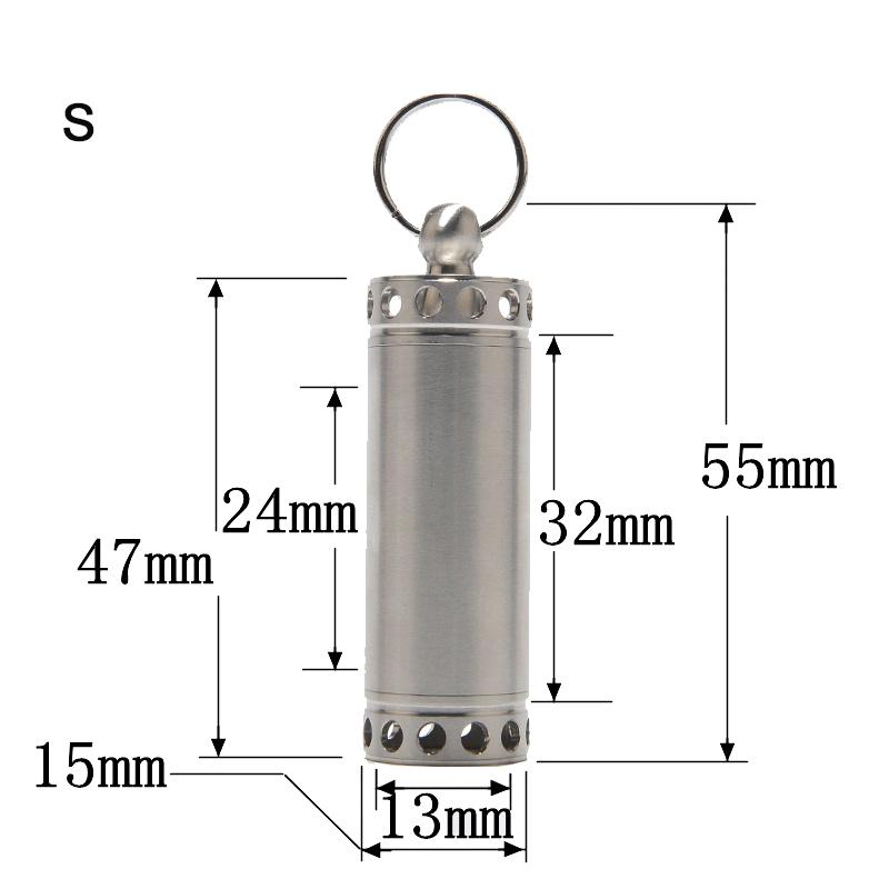 Stainless Steel Sealed Waterproof Pill Box Double Heads Open Pill Bottle Portable Home Outdoor Survival Tank Storage Container