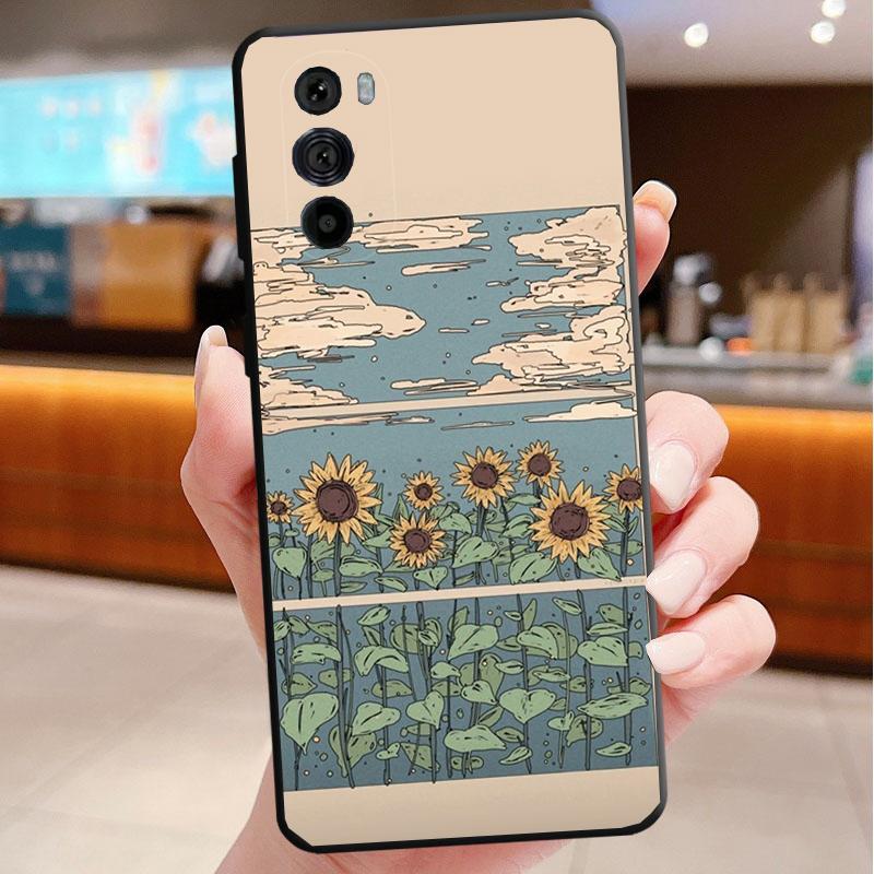 Sunflower Phone Case For Motorola Edge 60 50 40 Pro 60 50 40 30 Ultra Neo Fusion Moto G Play G Stylus G Carcasas