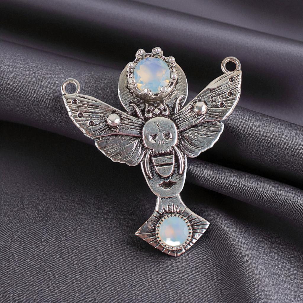 Rare Milky Opal Gemstone 925 Sterling Silver Jewelry Pendant 1.5" Gift For Wife CP-10-14