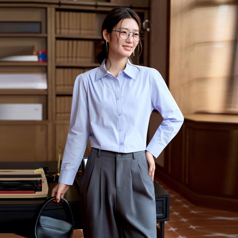 Women's Pure Cotton Slim Fit Professional Long Sleeve Shirt