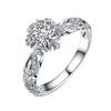 Hollow Flower Starry 1CT Zircon Ring Moissanite Engagement Ring for Women