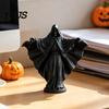 Mysterious Character Figurine 3D Printed Skeleton with Cloak, Gothic Statue, Spooky Tabletop Indoor Outdoor Art Sculpture Black Robe, Faceless