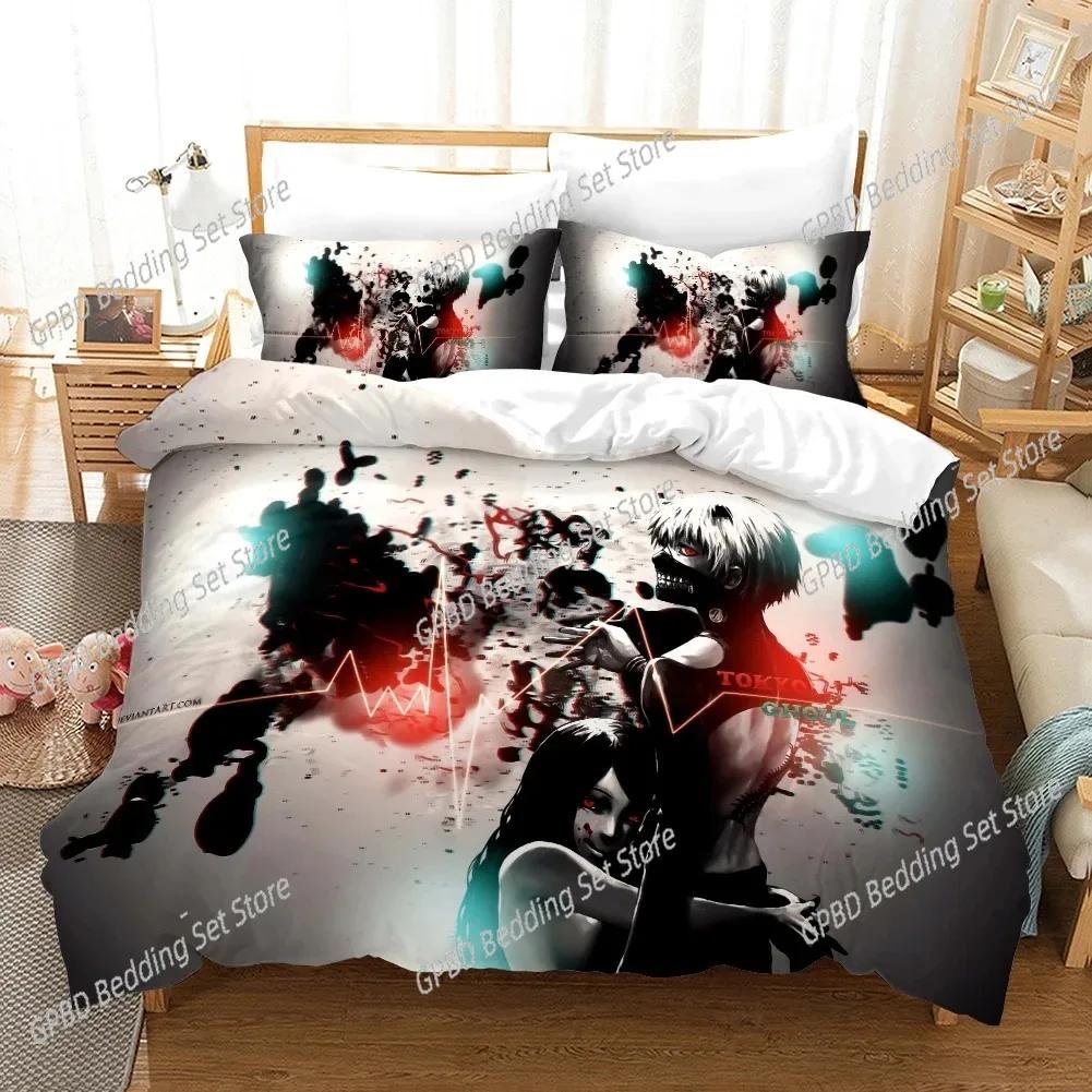 Comforter Anime Tokyo Ghoul 3D Bedding Set Comforter Linen S Home Decor Single Double Twin King Queen