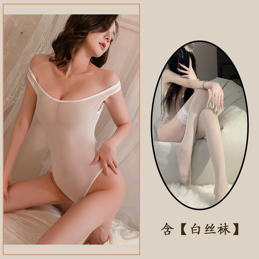 Sexy Lingerie Sexy Japanese Transparent Pajamas Passion Open Crotch Swimsuit One-piece Open Crotch Perspective Woman