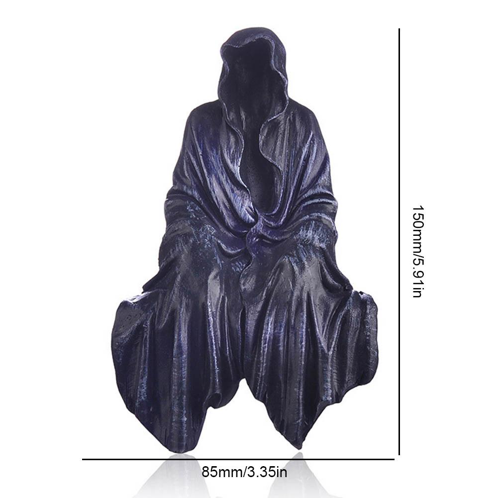 Desktop Gothic Sculpture Resin Scary Horror Ornament Ghost Sitting Sculpture for Outdoor Garden Shelf Decor