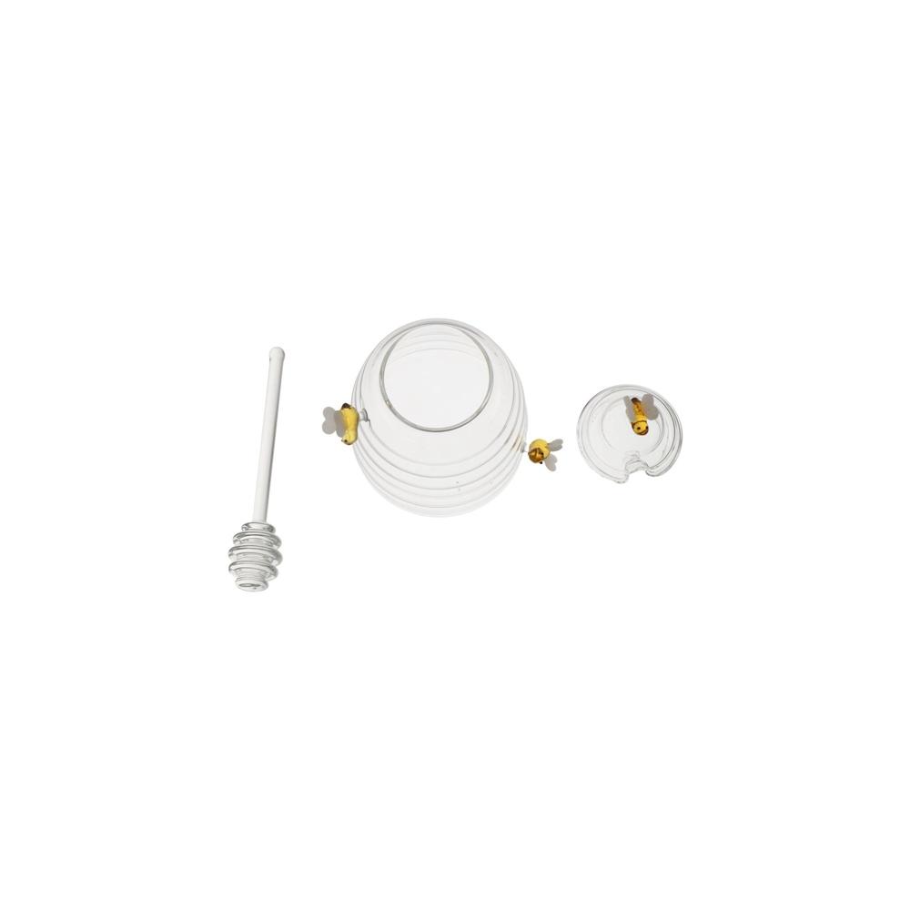 Transparent Bee Jar Tapered Jar Large Honey Bottle Glass Stirring Rod Honeycomb Tank  Honey Pot Jar