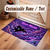 Tapete de Chão de Veludo Cristal Tema Gato Nome Personalizado Texto Tapete Quente Decoração de Casa